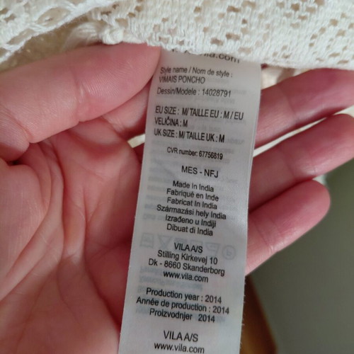 Vila cotton kaftan, ecru, size M-L