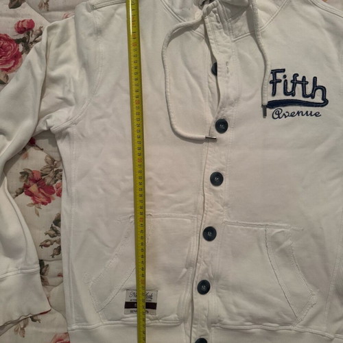 New Look cardigan with hood, like new, size M, white cotton
