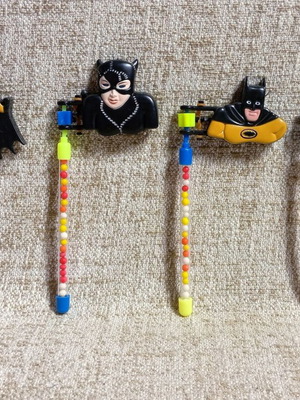 Bat Ratchets με καραμέλα Batman παιχνίδι κουδουνίστρα πλαστικό θορυβοποιό πακέτο 4 καινούργια βίνταζ