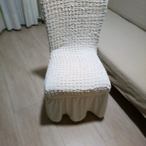 Chair covers new, pack of 4, sand beige color, elastic