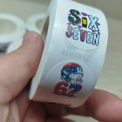 67 Stickers new, 500 vinyl pieces on roll