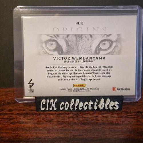 Euroleague Panini Origins Victor Wembanyama Tiger Eyes Casehit SSP card new