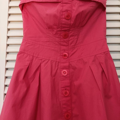 Strapless coral dress used, size Medium 28