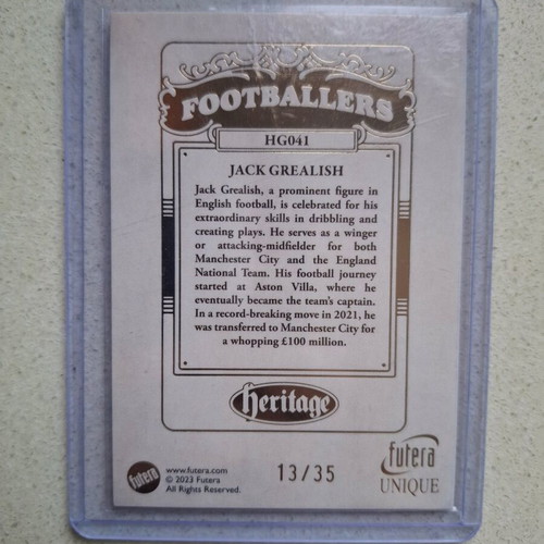 Sergio Aguero Futera Heritage Card 13/35 New