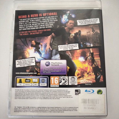 InFamous 2 PS3 game like new