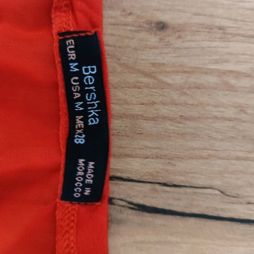 Bershka blouse red with transparency like new, size M