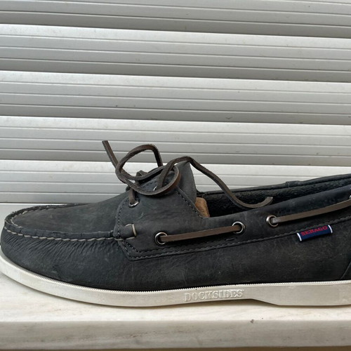 Sebago Docksides grey crazy horse leather size 44 new