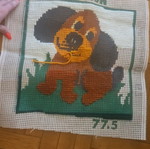 Knitted frame unfinished