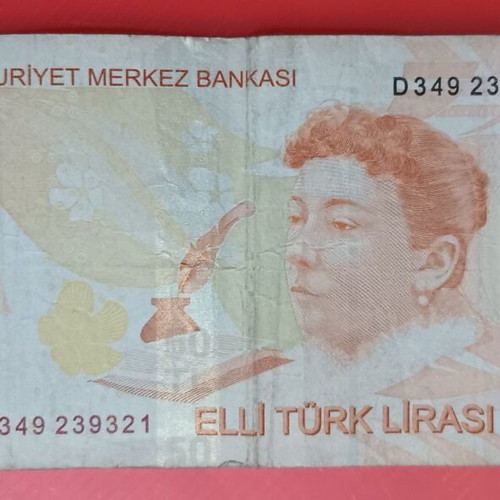 Lot 295 Turkish lira banknotes used