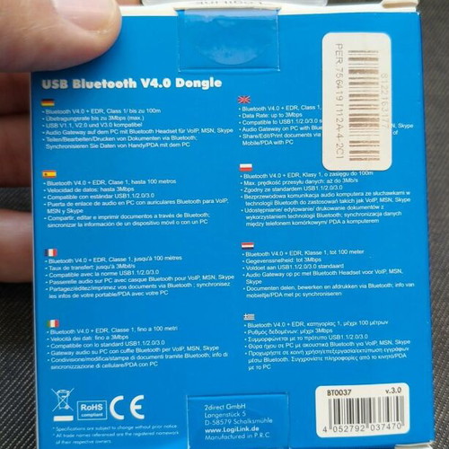 LogiLink USB Bluetooth dongle Bluetooth 4.0 version new