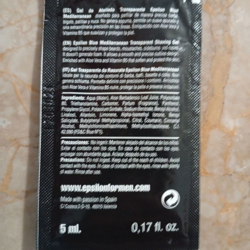 Shaving gel 01 epsilon 5ml new