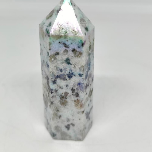 Jade Obelisk 6.5cm with Natural Multicolored Minerals like new