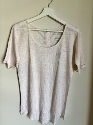 Fine Collection Vintage Linen Blouse Size M like new, pale pink