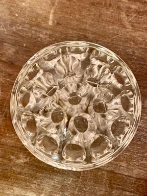 Vintage glass pen and pencil holder used