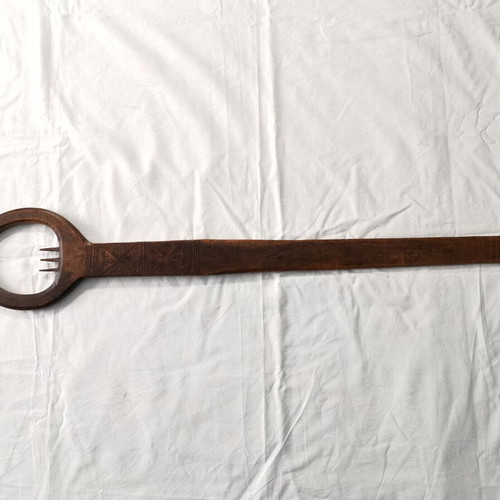 Wooden Ornate Spindle for Hair Spinning, 1950s, used