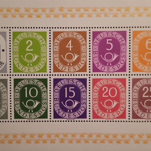 German unsealed stamp series 1982, 2 sheets