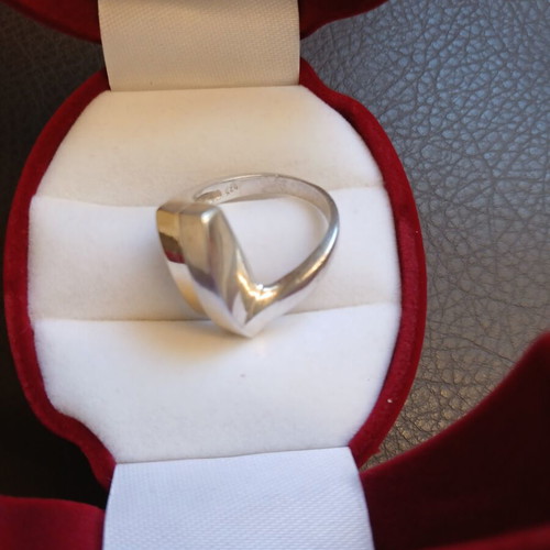 Silver 925 and 14K gold ring like new, minimal design