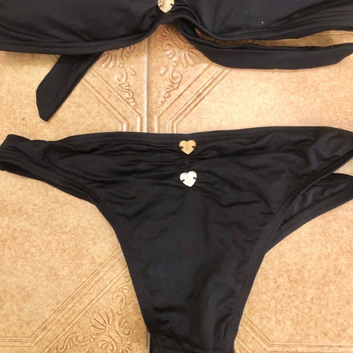 Juicy Couture Miss Divine Hearts Button Bikini like new, black