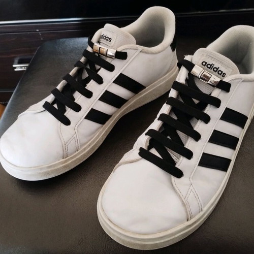 Adidas athletic shoes used No 38 black-white with magnetic laces