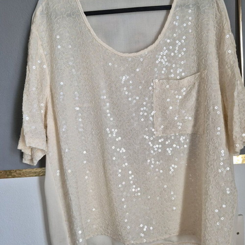 BSB blouse with sequins like new, size S 36 8, beige