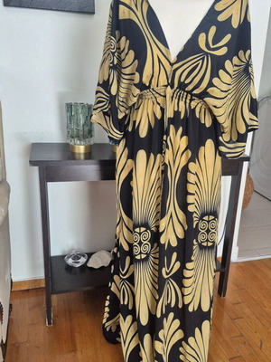 Celestino dress kaftan style black and dark gold like new, onesize