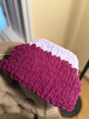 Reverse puffy bag handmade, new, purple - lilac, medium size