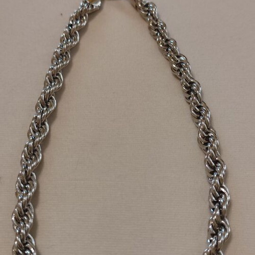 Thick twisted necklace chain new, silver color, length 40+5 cm