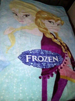 Velour Frozen Elsa Blanket used for double bed
