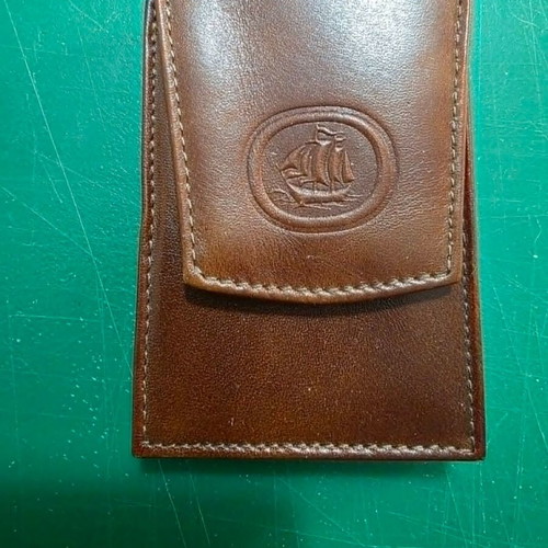 Leather tobacco case new with clip 11x6.5 cm