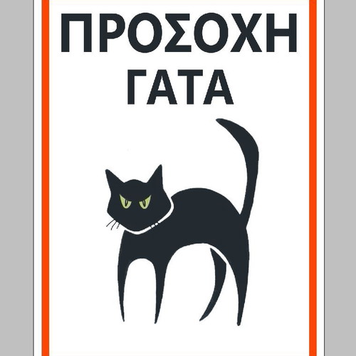 Warning Cat Sign New
