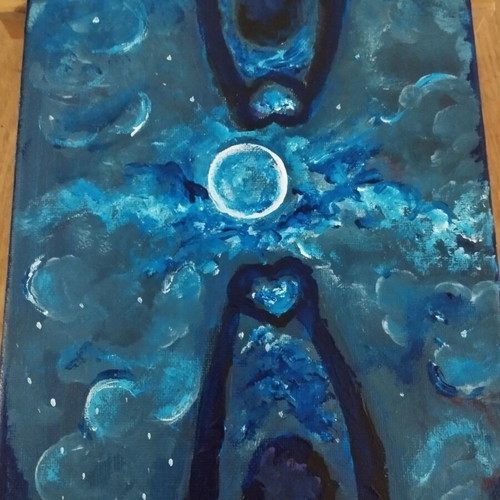 Sky acrylic painting on canvas 24×18 new