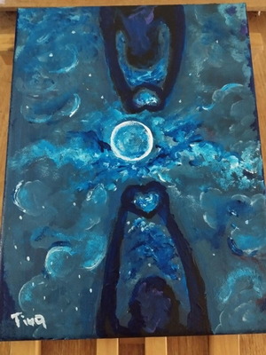 Sky acrylic painting on canvas 24×18 new