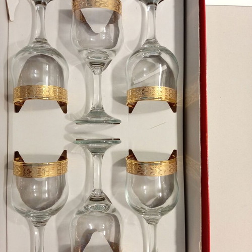 Le Gioie Crystal Stemmed Glasses Set of 6, new