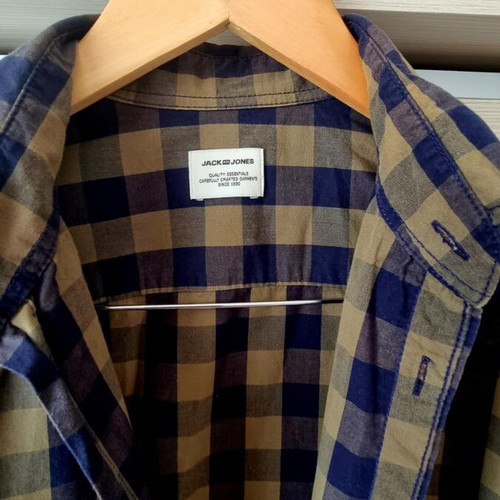 Jack & Jones spring shirt, blue and green, size M