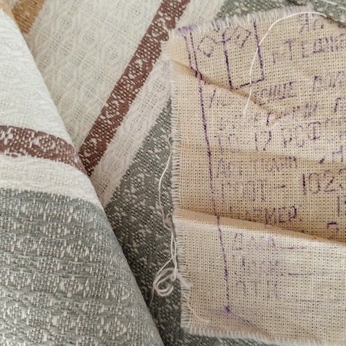 Soviet Linen Table Runner new, large size, striped pattern