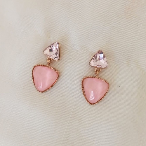 Geometric Earrings in Pink Gold Shades, New
