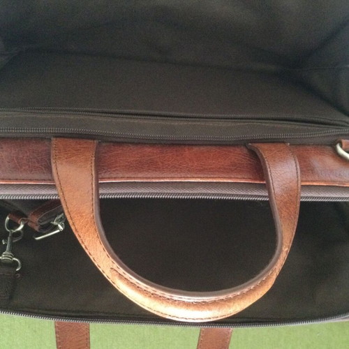 Leather Professional Briefcase M by Mihail like new, brown