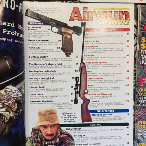 Airgun World magazine collection, 5 vintage issues 1985 & 2001