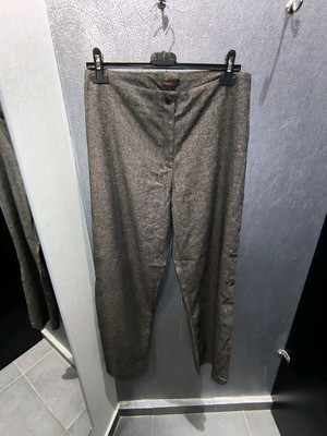 Angiem wool blend woman trousers like new, brown-grey melange