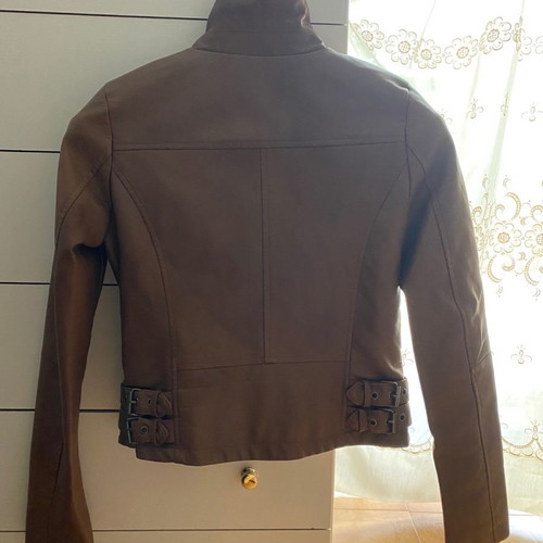 Leather jacket new, brown, size XS
