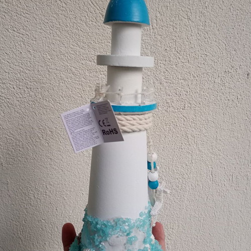 Decorative lighthouse with light 32cm new