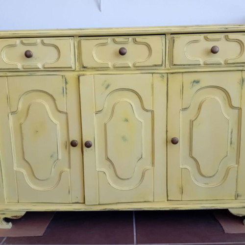 Buffet restored used with yellow chalk finish