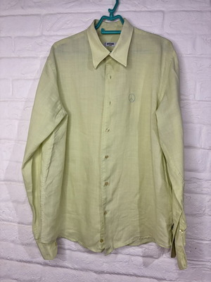 Moschino linen shirt XXL like new, beige and green