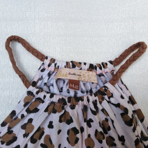 Bershka Halterneck Blouse Animal Print Like New, Beige Brown