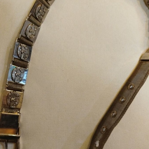 Metal belt used, silver, size 85, with defect