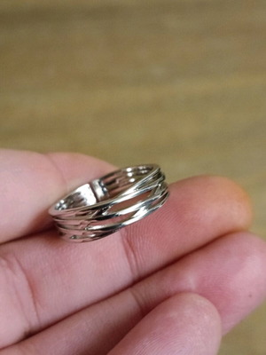 Adjustable stainless steel unisex braided ring new
