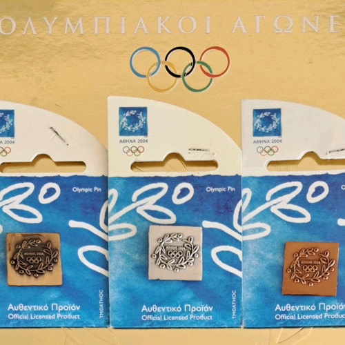 Athens 2004 Olympic Games pins set of 3 pieces new