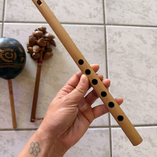 Set of 5 traditional wooden musical instruments like new