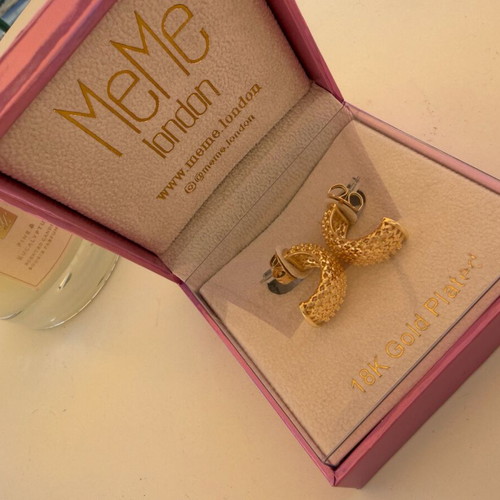 Meme London Dubai Dazzle 18K gold plated earrings new