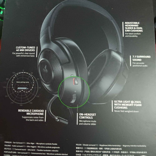Razer Kraken X used wired headphones with damage